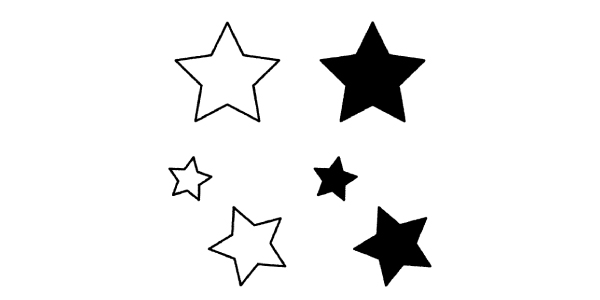 星の白黒イラスト Kagoのイラスト工房
